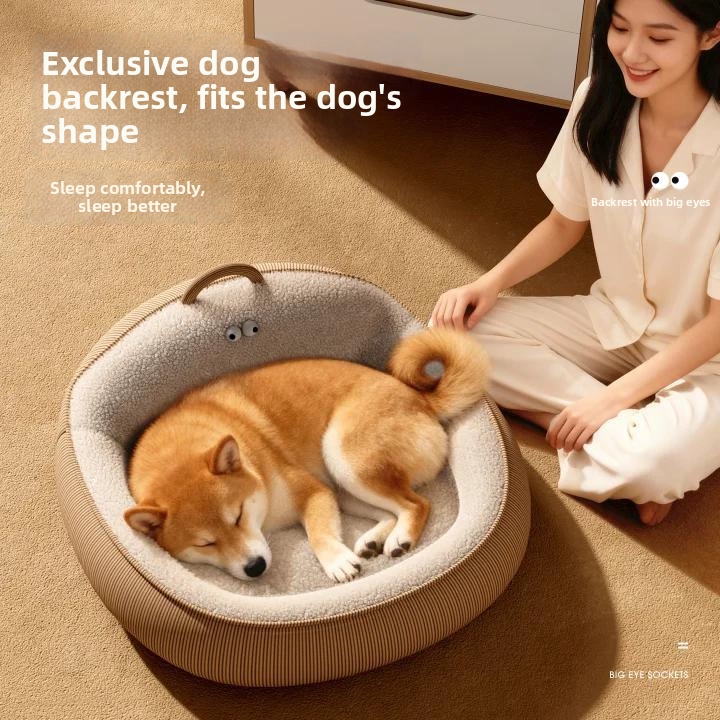 All Seasons Dog Bed with Heightened Neck Support Sleeping Mat for Small to Medium Dogs And Cats Bichon Frise Teddy Pomeranian_voghion.com