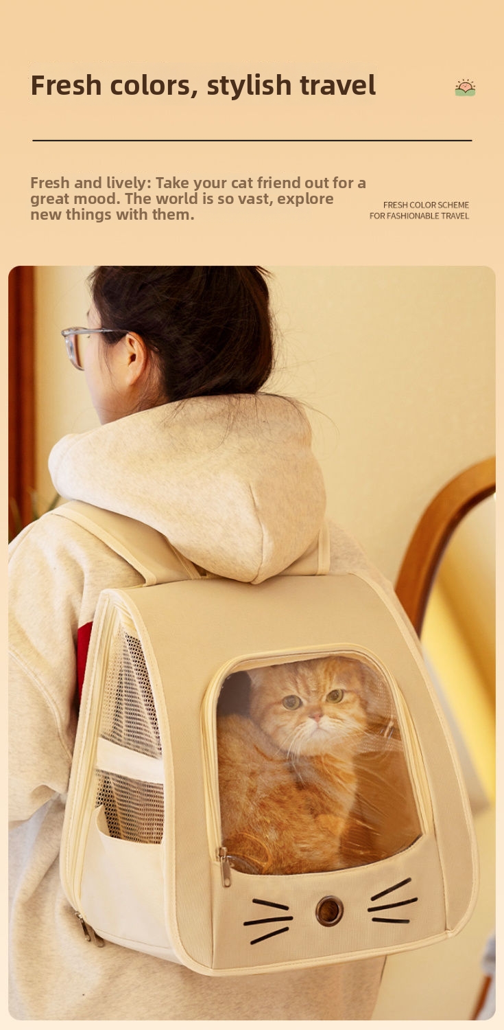 Anti-scratch Pet Backpack Cat Carrier For Travel And Comfort_voghion.com