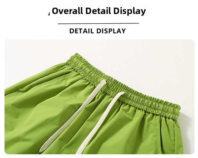Men's Summer Trendy Solid Color Straight Leg Shorts Style Thin Loose Casual Beach Five Point Pants_viptrois.com