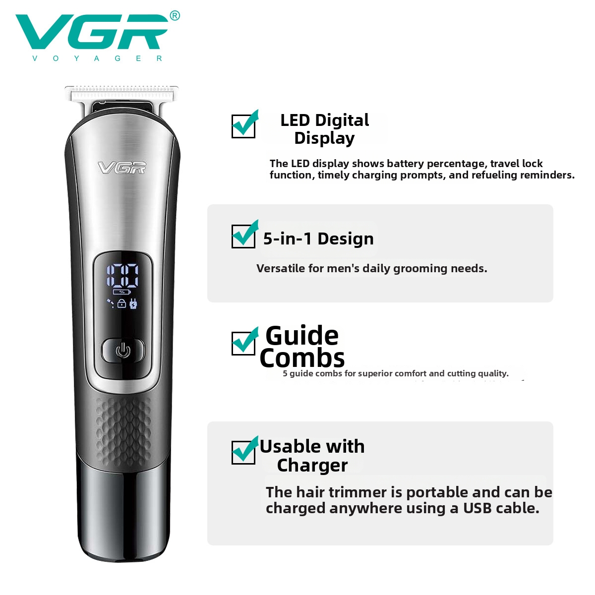 Neuer multifunktionaler Haarschneider für Herren mit Gravur, 5-in-1-Haarpflegeset_voghion.com