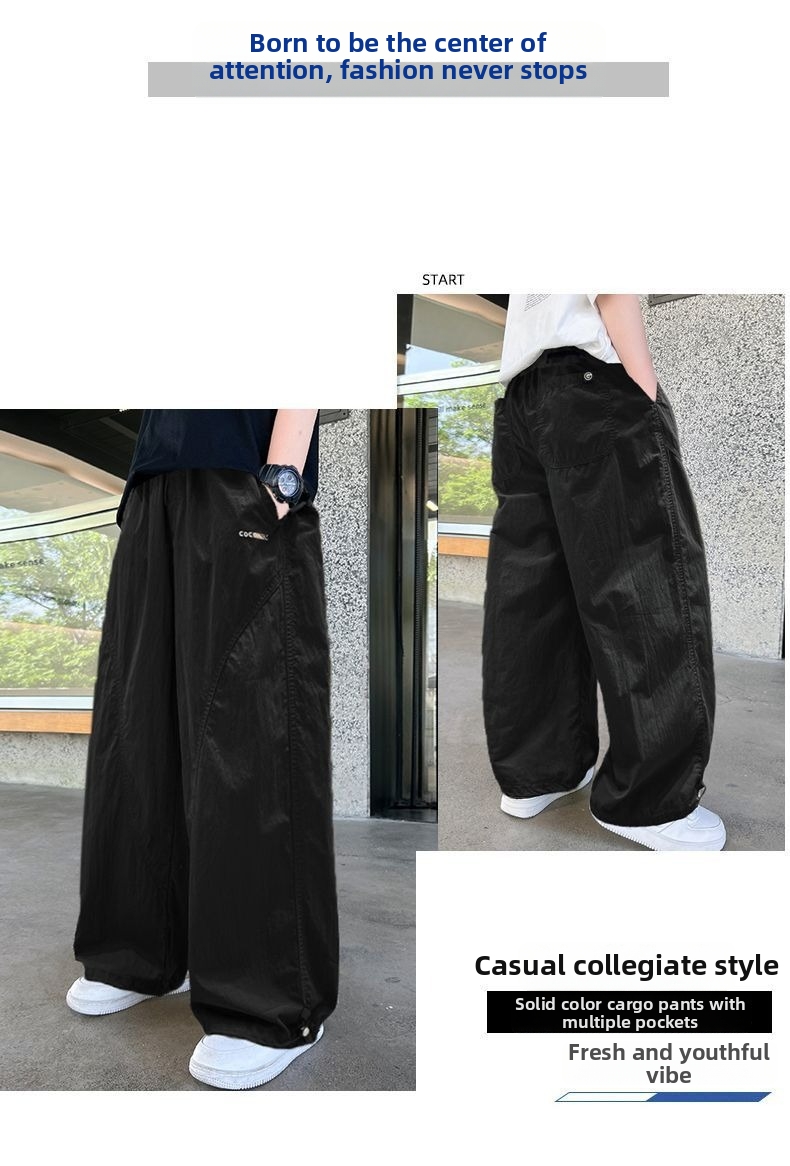 Pantalon d'été pour garçon, jambes fines, droites et larges, style décontracté et tendance, anti-moustiques, à motifs croisés, pour tout-petits de 3 à 7 ans._voghion.com