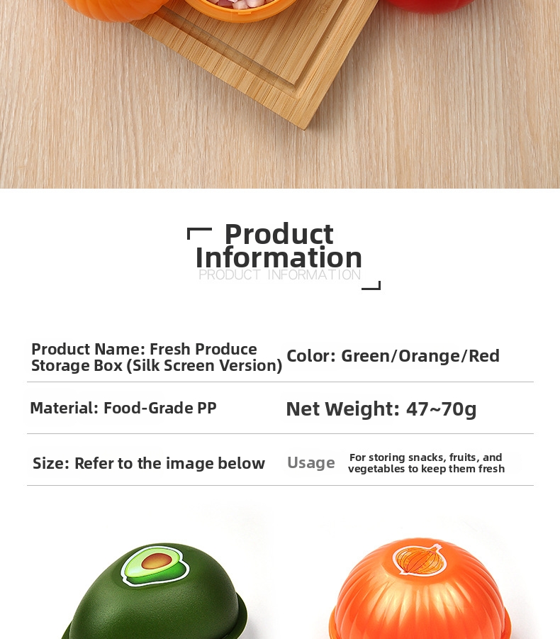 Contenitore di plastica con coperchio per avocado, cipolla, pomodoro e verdure, cucina, sala da pranzo, casa, giardino_voghion.com