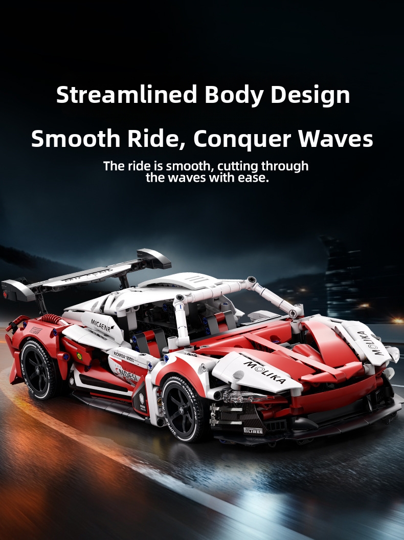 Remote Control Racing Car Building Blocks Plastic Model Kit_voghion.com
