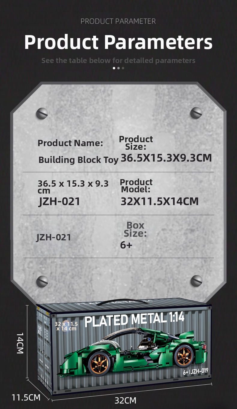 Blocs de construction modèle de voiture de sport rc vert_voghion.com