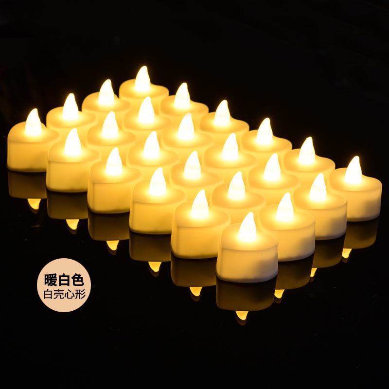 (Heart -shaped) Electronic candle (24 warm white)