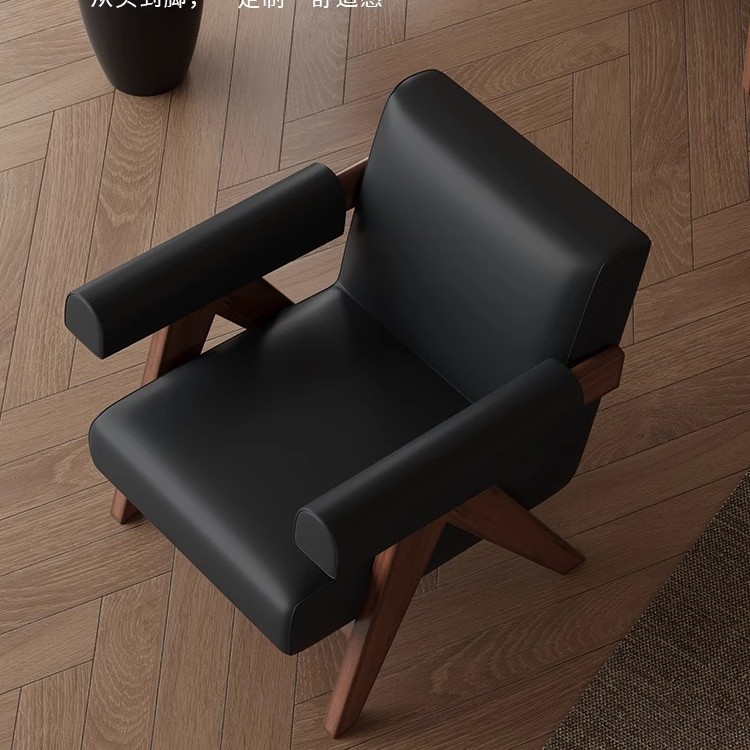 Lazy Sofa Single Person Vintage Wabi-Sabi Style Solid Wood Hotel Homestay Light Luxury Living Room Balcony Leisure Sofa Chair