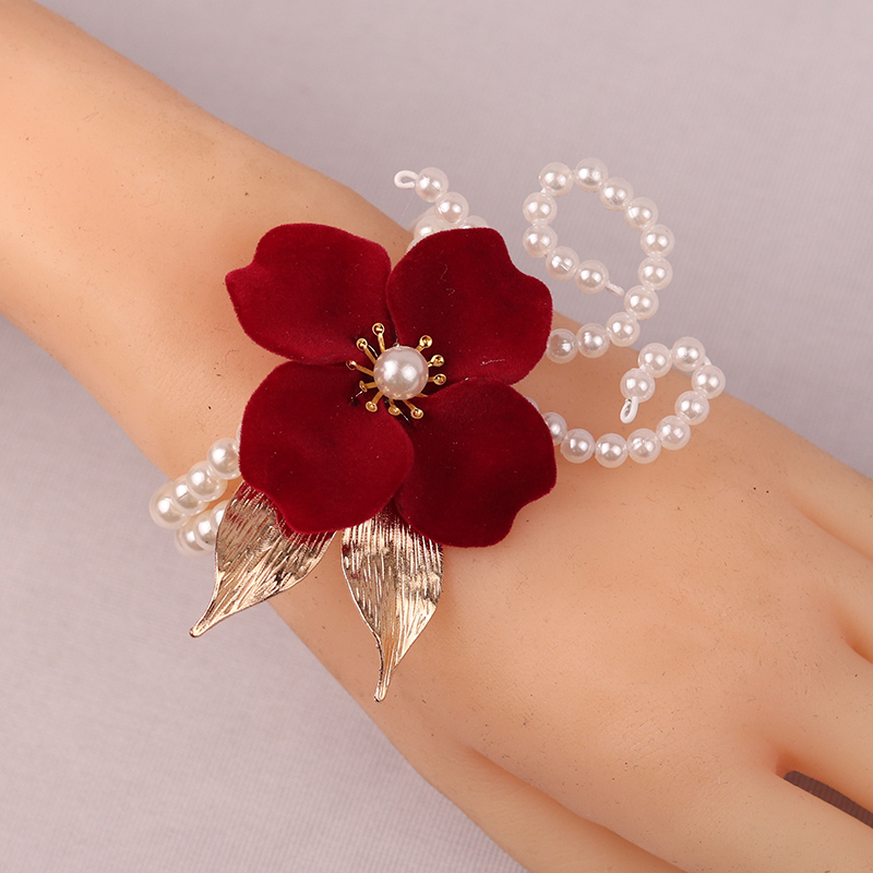 745 레드 네잎 클로버 팔찌