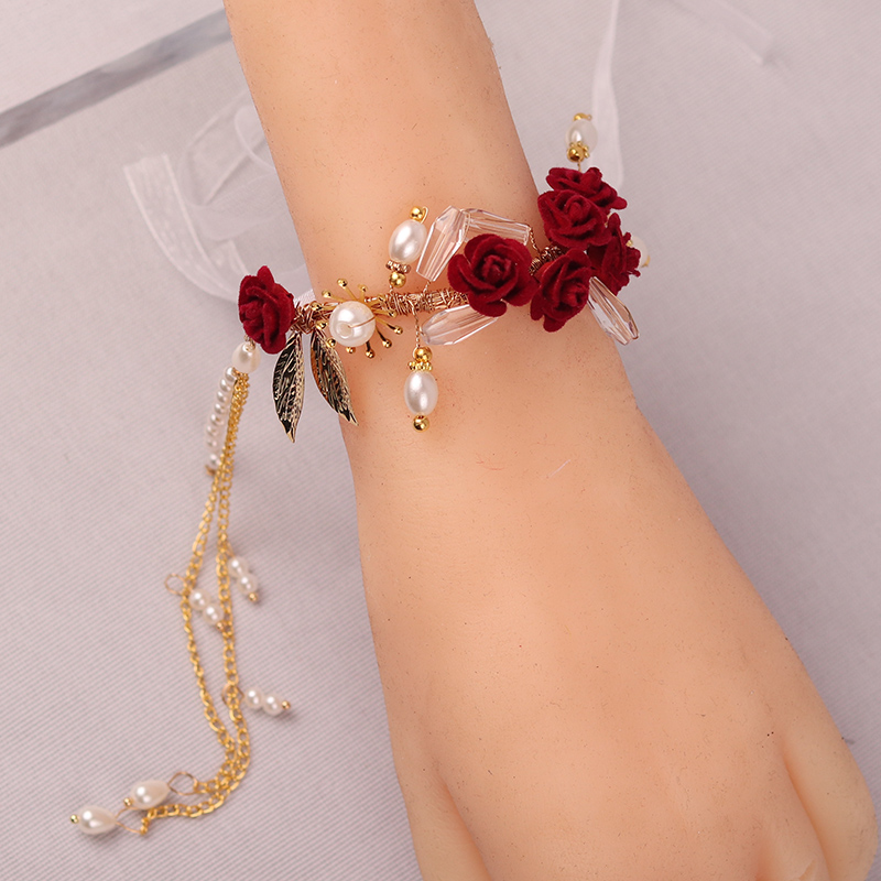 746 빨간 작은 장미 손목 꽃