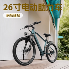 可加装升级改色26寸电动助力山地自行车锂电池代步车成人轻便