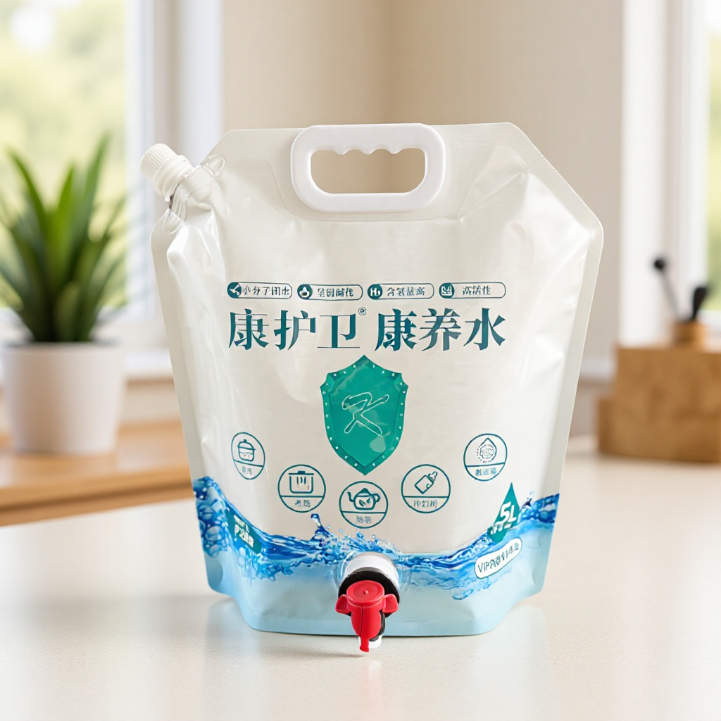 Customized Food-Grade Double-Valve Health Water Aluminum Foil Bag Oem Direct Drinking Hydrogen-Rich Water Valve Bag Customized Water Bag
