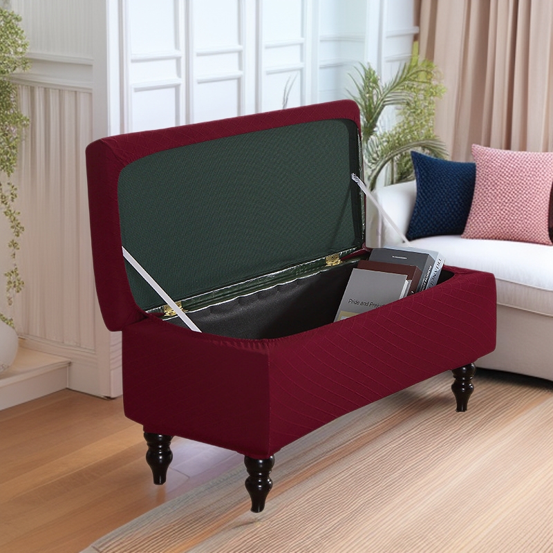 Cross-border diamond grid flip sofa cover bed tail elastic pedal dust cover split strip cover wholesale