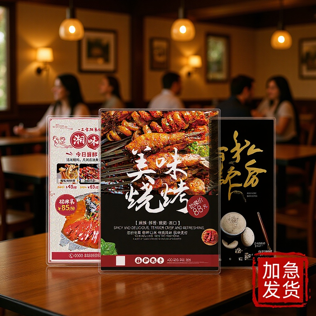 定制PVC菜单塑封菜单彩印点菜单打印A5菜单高档印刷  点菜单定制