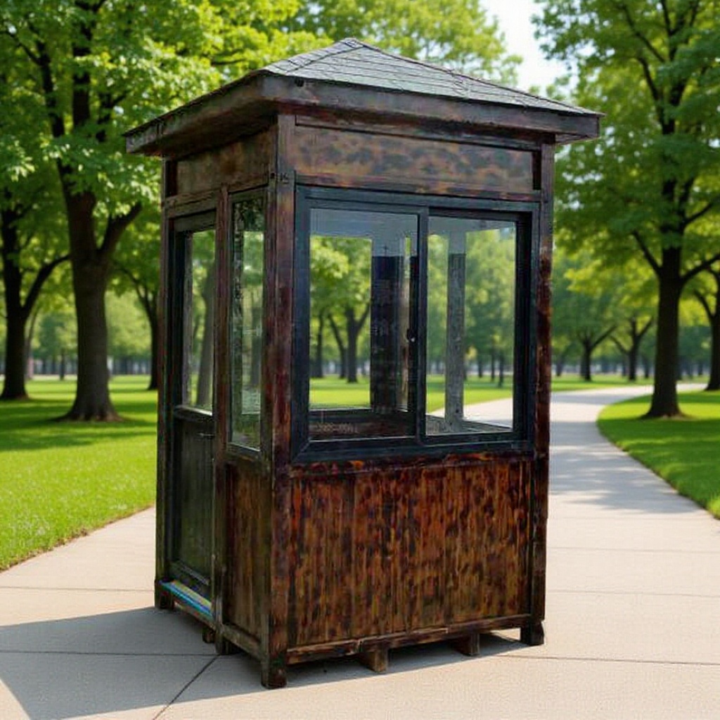 户外可移动防腐木景区售货亭小木屋摆摊实木售卖亭亭便民服务亭