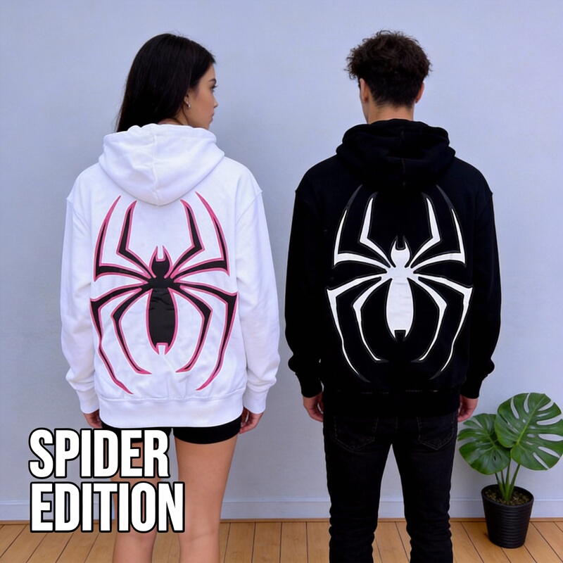 Hoodie Spider Punk Zipper Hoodie Graphic Oversized Sweatshirt Gothic Harajuku Unisex Loose Fit