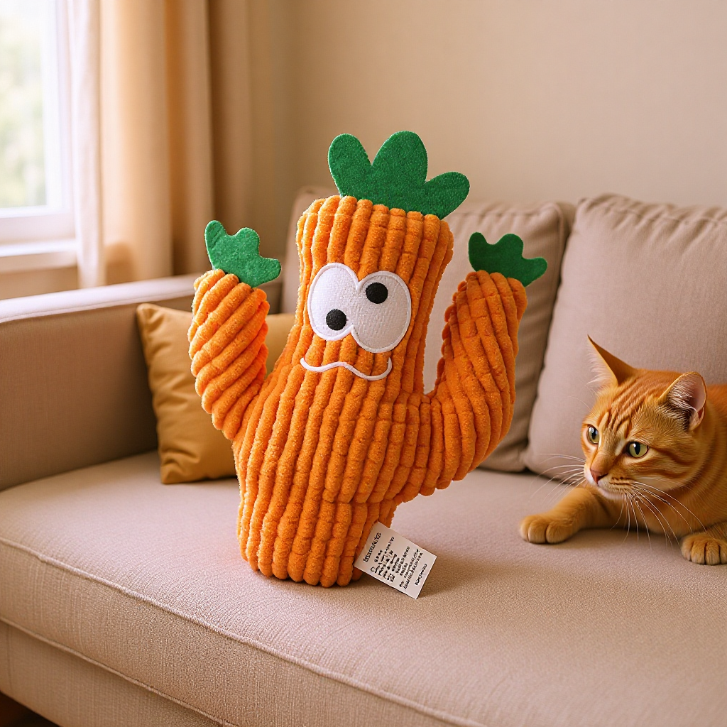 国境を越えた猫がおもちゃをかじっている猫ミント抱枕のぬいぐるみサボテンは、猫のかわいい人形卸売りをしている