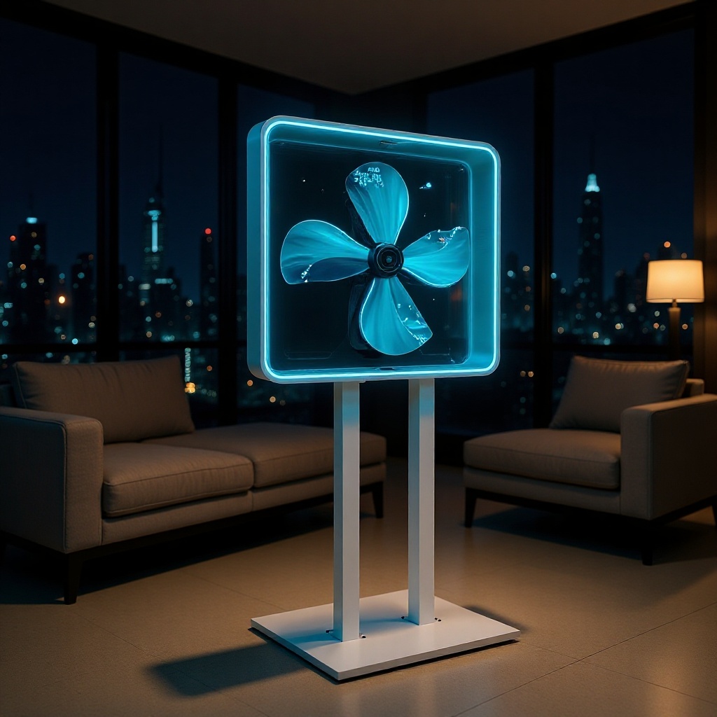 单双杆落地裸眼3d全息风扇机柜3D全息风扇广告机钣金亚克力保护罩