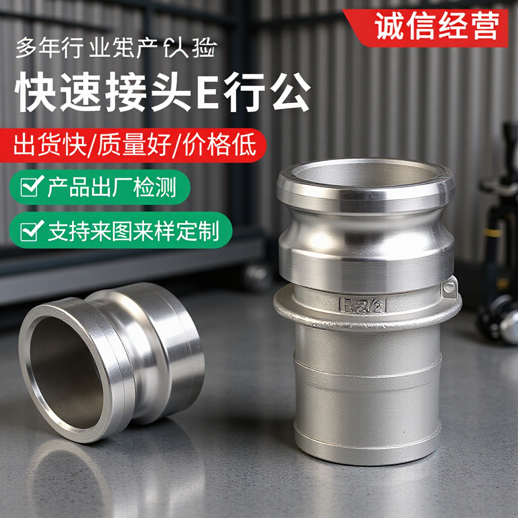 快速接头E 型公头不锈钢304/316快速接头把式连接接头卡扣式公头