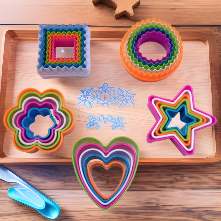 Baked Colorfulful 5-6-Piece Cookie Mold Set Fruit and Vegetable Cutting Dessert Mousse Circle Cookie Cake Mold