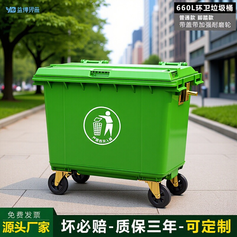 Outdoor Trash Bin, Large, Portable, for Outdoor Construction, Thickened, for Community Use, with Lid, Large Capacity, for Medical Waste