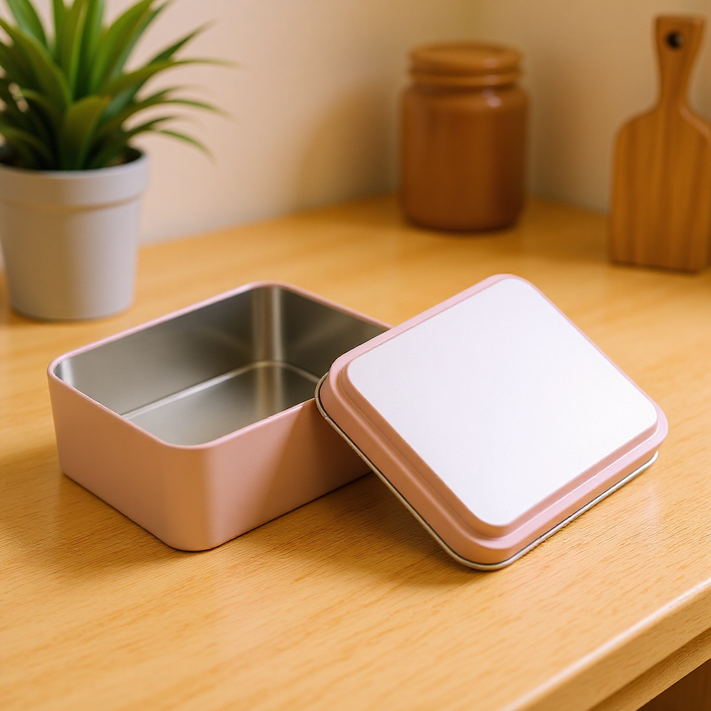 Customized Small Square Tinplate Box Beauty Gel Nail Storage Box Food Grade Mint Candy Portable Storage Box