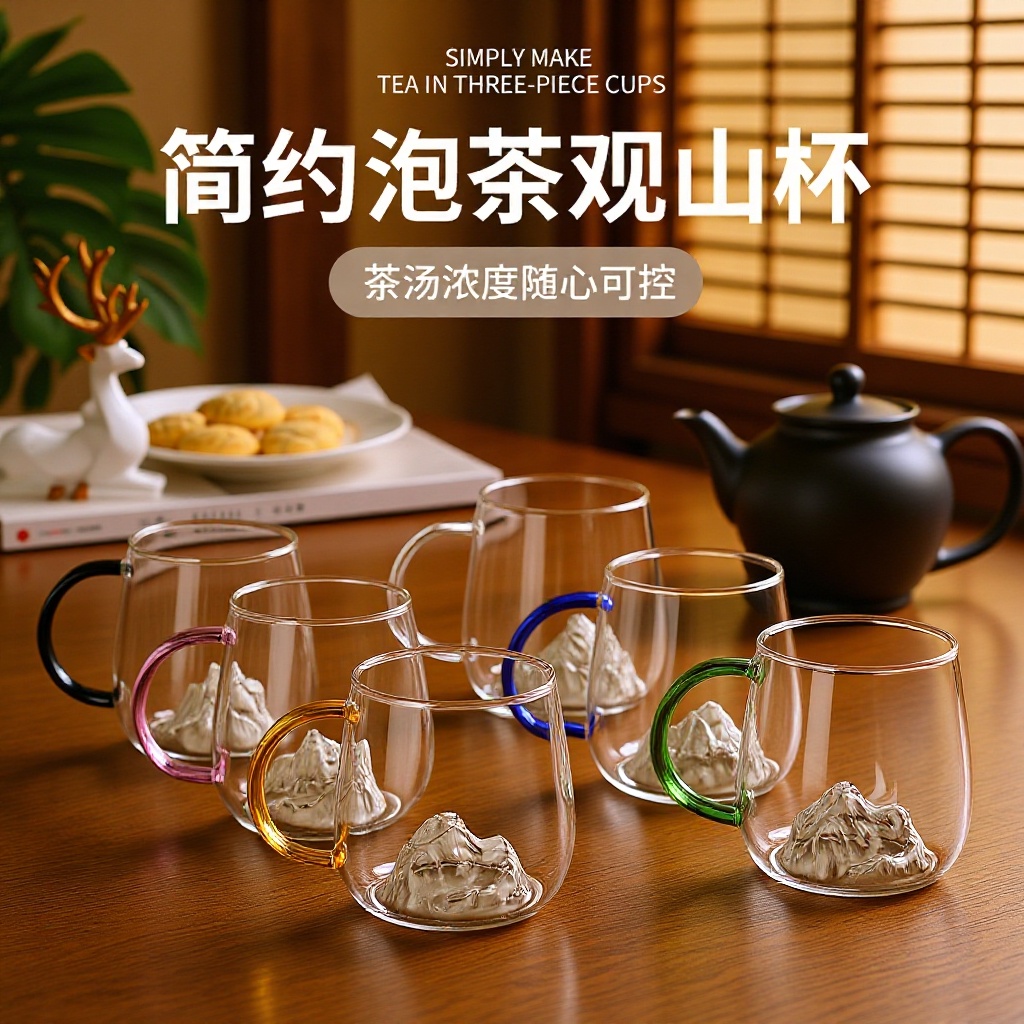 Resistente a altas temperaturas oficina en el hogar vista montaña taza de hongos colorido nicho de diseño de alta calidad taza de café de leche taza de agua