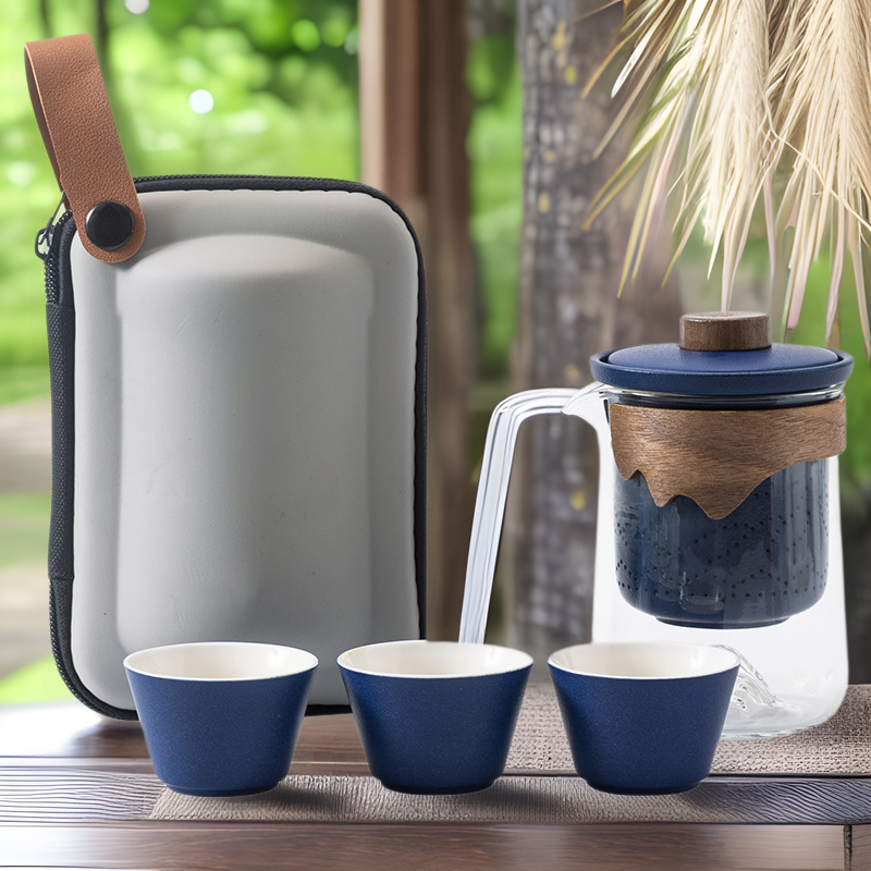 Handheld glass tea set for traveling
