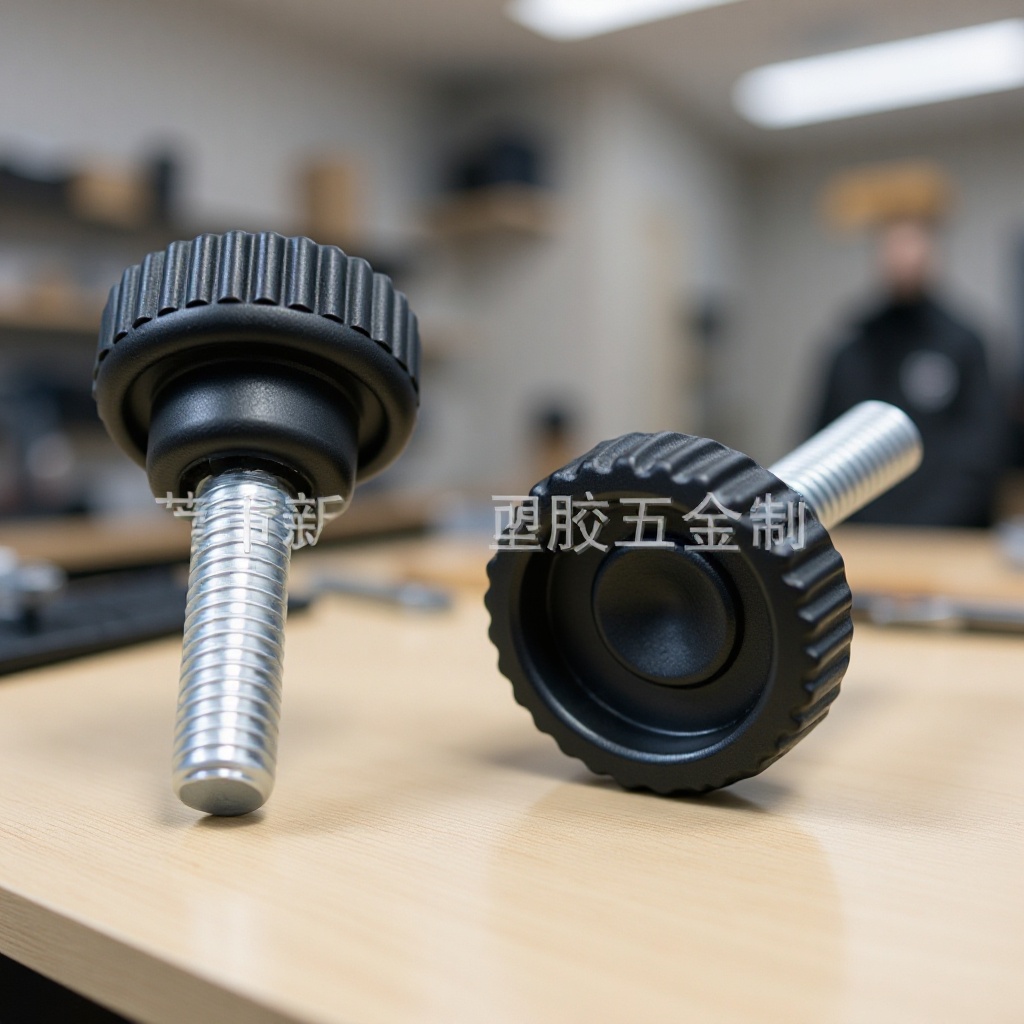 19mm-m6圆头直纹塑料手柄 家具塑胶调节手柄螺丝 旋钮 拧手