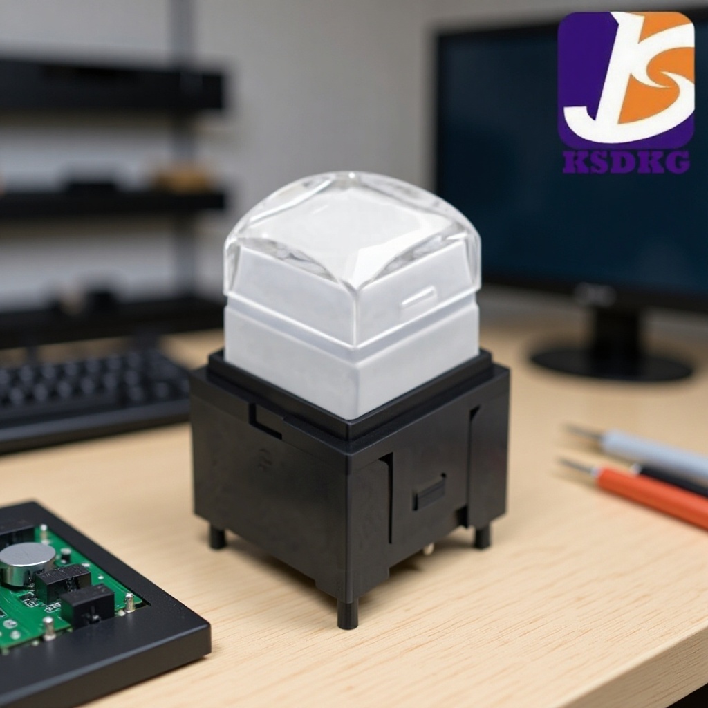 迷你小型 立式插件 复位按钮开关 带灯轻触开关  白灯按钮开关