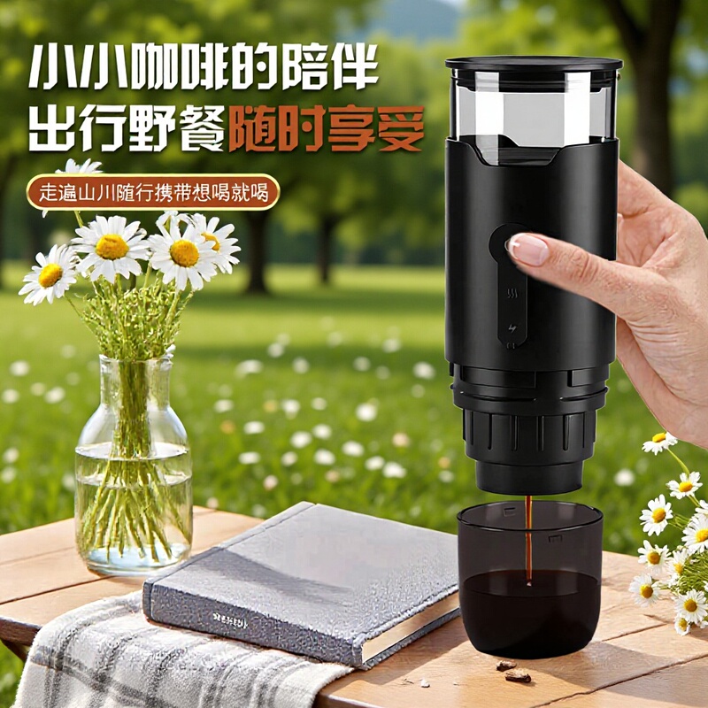 Cross-Border Wireless Electric American Kcup Capsule Coffee Machine, Car-Mounted, Home-Use, Portable Camping Coffee Machine, Outdoor Coffee Maker