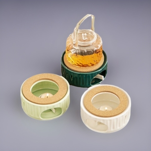 Warm Tea Stove Candle Heating Warm Tea Stove Heat Preservation Flower Teapot Ceramic Base Heating Furnace Encirclement Furnace Tea Baking Oranges
