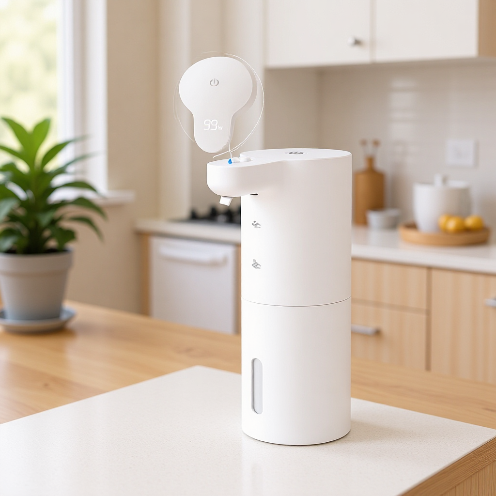 New Digital Display Smart Sensor Soap Dispenser Kitchen Sink Dishwashing Liquid Machine Household Electric Foam Mobile Phone Washing Simple