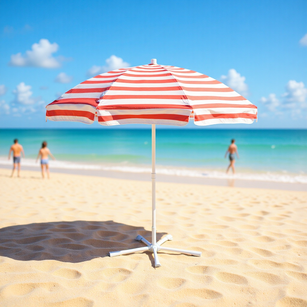Factory Direct Custom High Quality Light Yellow Logo Can Be Customized Logo Beach Umbrella Variety of Colors