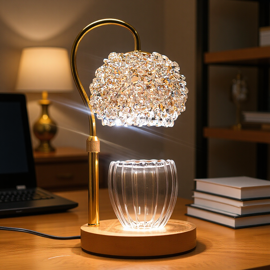 Aromatherapy Night Light Wax Lamp Romantic Atmosphere Crystal Aromatherapy Lamp Living Room Bedroom Bedside Flameless Diffuser Cross-Border Table Lamp