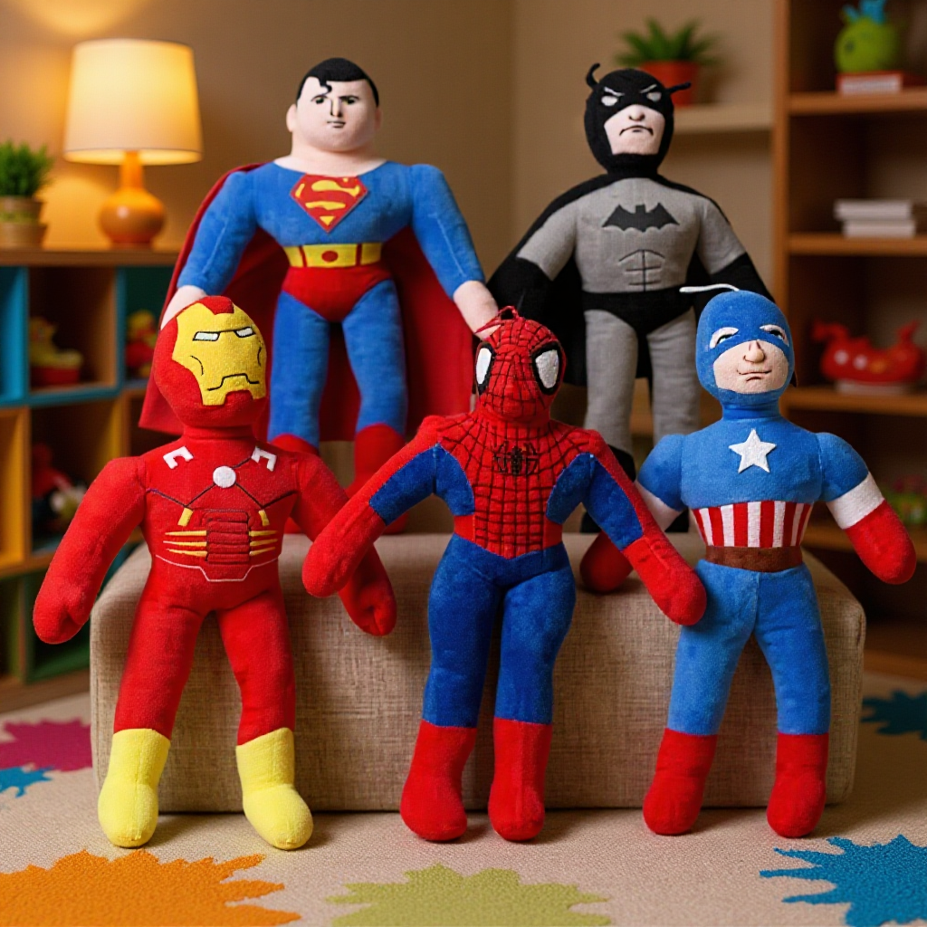 Avengers Plush Toy Heroes Big Stuffed Animal Captain America Spider-Man Iron Man Plush Soft Cute