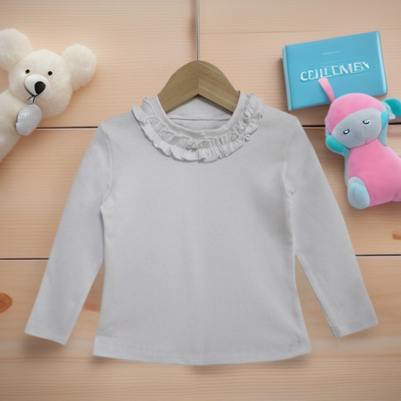 Весенняя body-friendly кофта с длинным рукавом для детей, оптовая продажа, корейский стиль, круглый воротник, высокий воротник