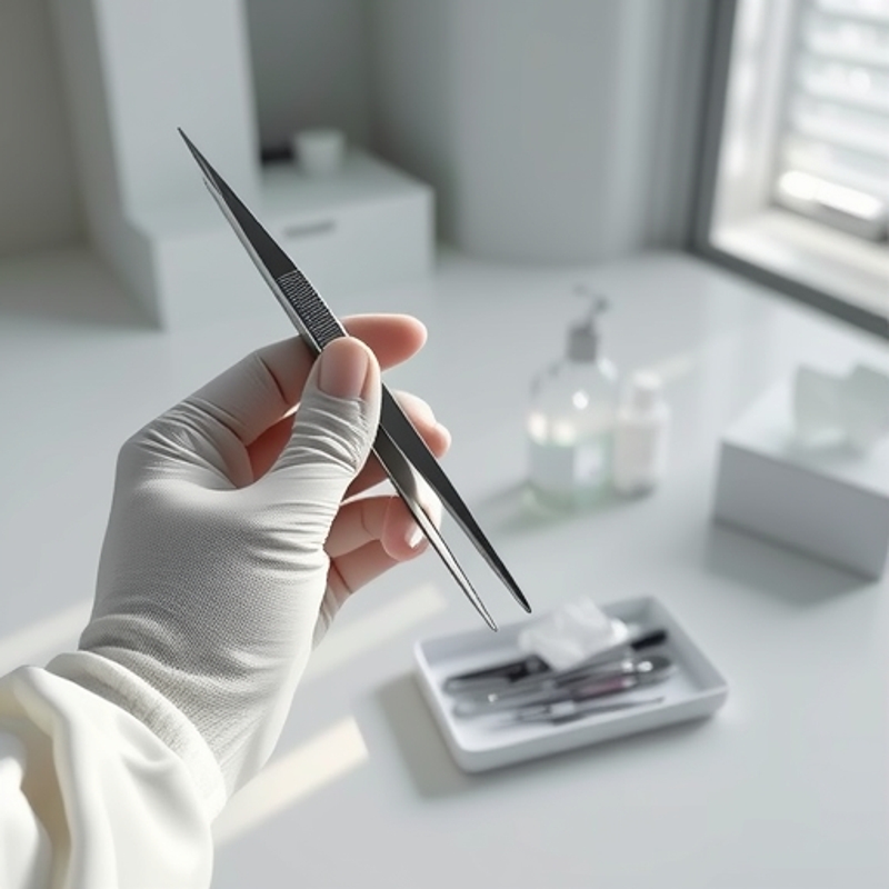 厂家供应银色加厚尖头18厘米有齿工业级304不锈钢镊子防静电直尖