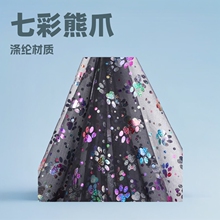 舞台服面料七彩熊掌烫金纱万圣节服装布料童装批发厂家直销网孔