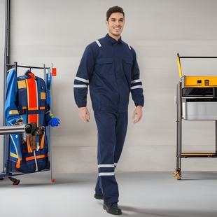 Customized fireproof welding clothing set conforms to GB8965.2-2009 standard cotton flame retardant welding clothing work clothes
