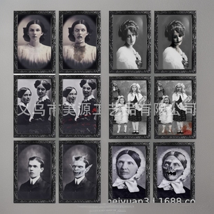 Cross-border New Halloween Carnival Party Decoration Horror 3D Three-dimensional Painting Ghostface Changing Photo Frame