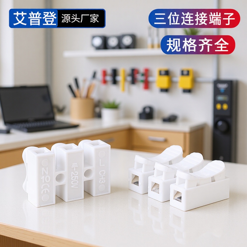 厂家批发ch3接线端子三进三出接线柱3位免螺丝快速接线端子台现货