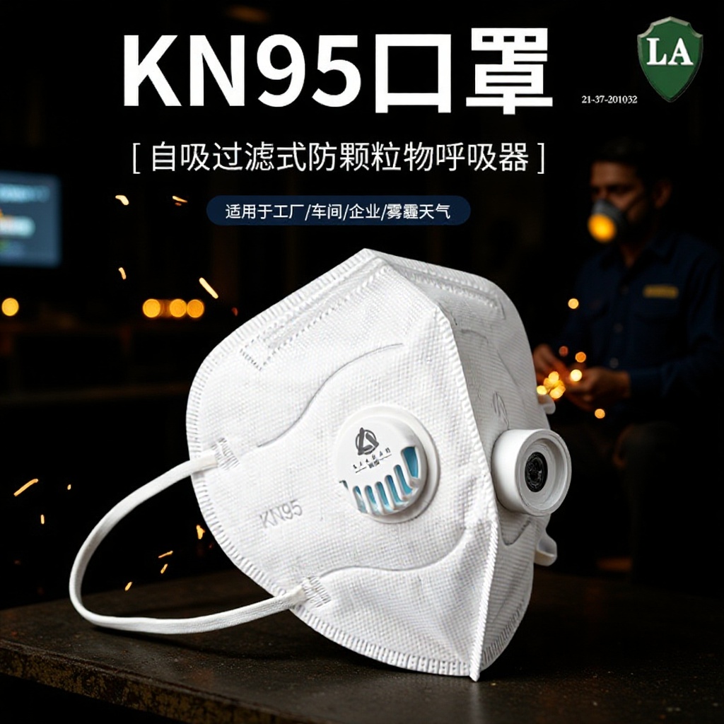 加厚KN95定位印刷LA认证5层9层6层有海绵条呼吸阀防护印花口罩