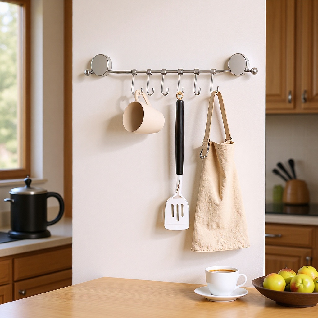 不锈钢厨房挂钩2025新款墙上免打孔勺子铲子专用一排真空吸盘挂架