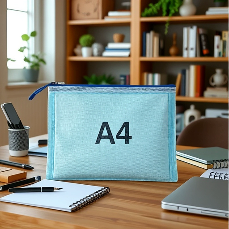 Сумка для файлов с сеткой A4 Утолщенная многофункциональная прозрачная сумка на молнии Офисная сумка для хранения файлов Студенческая сумка для канцелярских принадлежностей