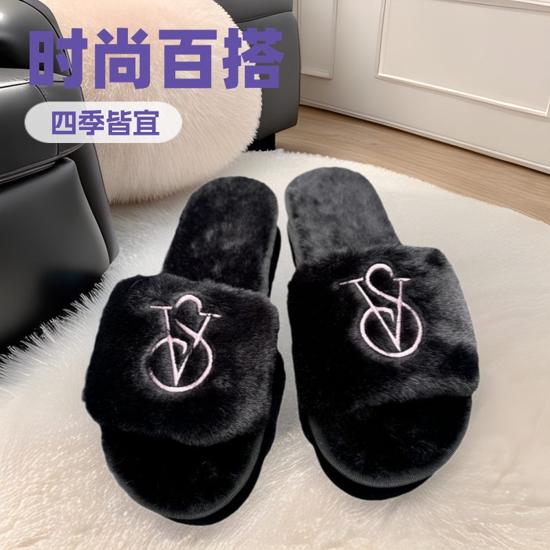 Cross-border Foreign Trade SV New Fashion All-match Leisure Embroidered Internet Celebratory Flat Bottom Four Seasons Home Maomao Slippers