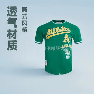 跨境男女热销新款美式棒球服短袖圆领休闲百搭上衣优质透气材质