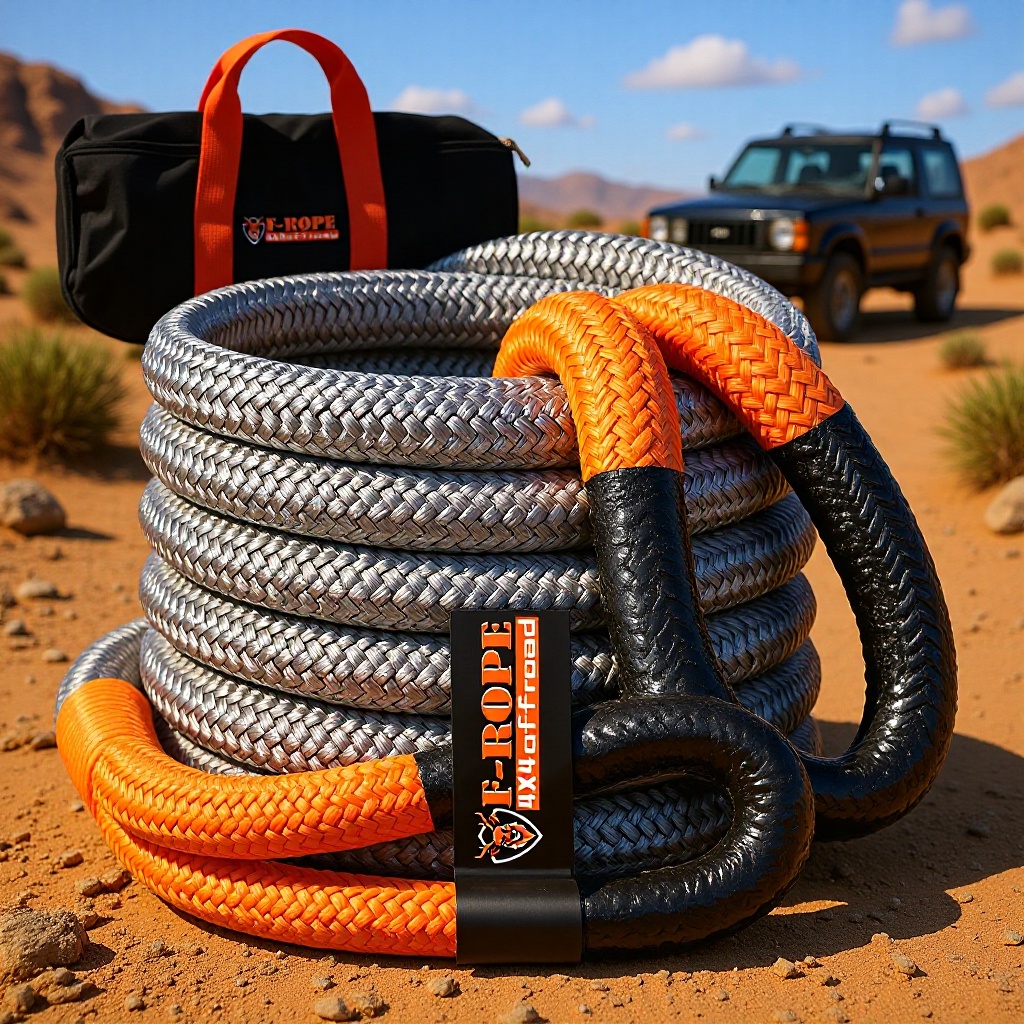 汽车拖车绳 弹力动能回收尼龙绳 救援脱困绳  新款 厂家 大吨数