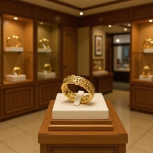 18k黄金铜钱戒指au750实心不脱模 简约小众招财有钱指环 水贝批发