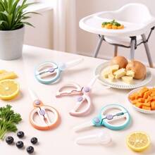 宝宝陶瓷剪刀便携婴儿辅食剪纸带剪套家用厨用食物厂家批发