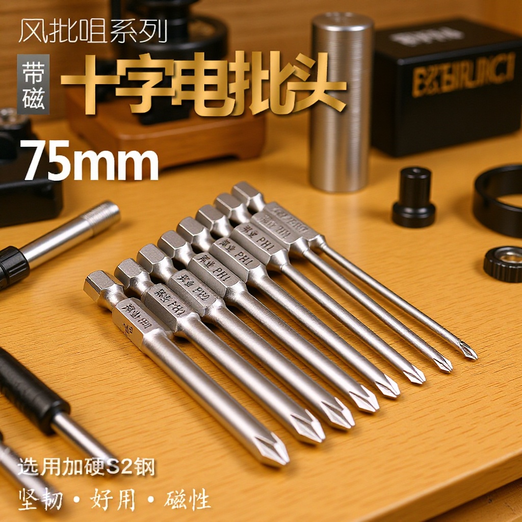 厂家直销邦业S2钢风批咀气动起子头十字75mm电动螺丝刀电钻批咀
