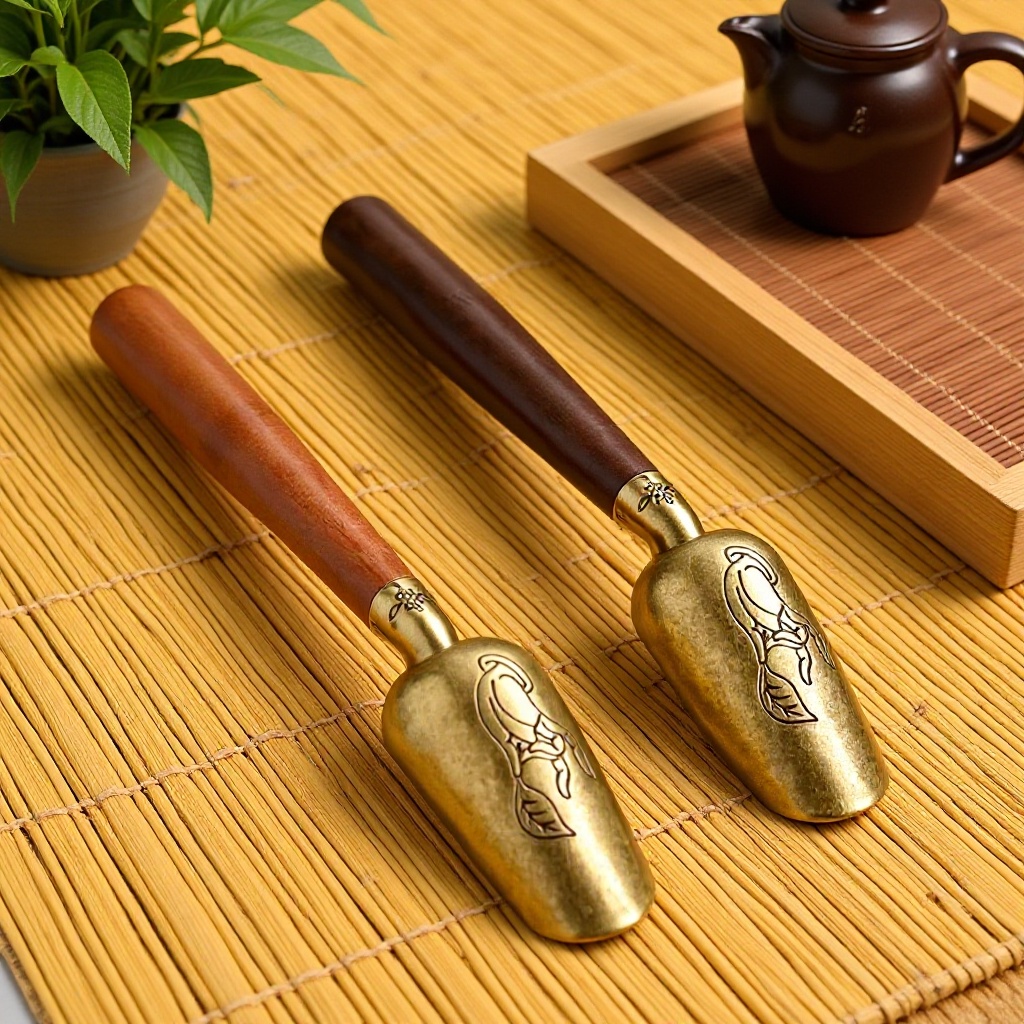 수제 선 샌달 우드 핸들 쿵푸 티스푼 티스푼 에보니 로즈 우드 차 삽 다도 식스 신사 쿵푸 티 세트 액세서리